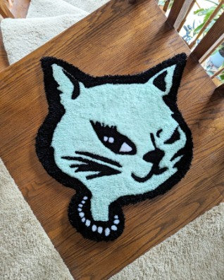 Nostalgic Winking Cat Custom Rug