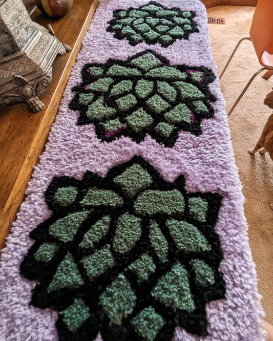 Triple Succulent Hand-tufted Runner